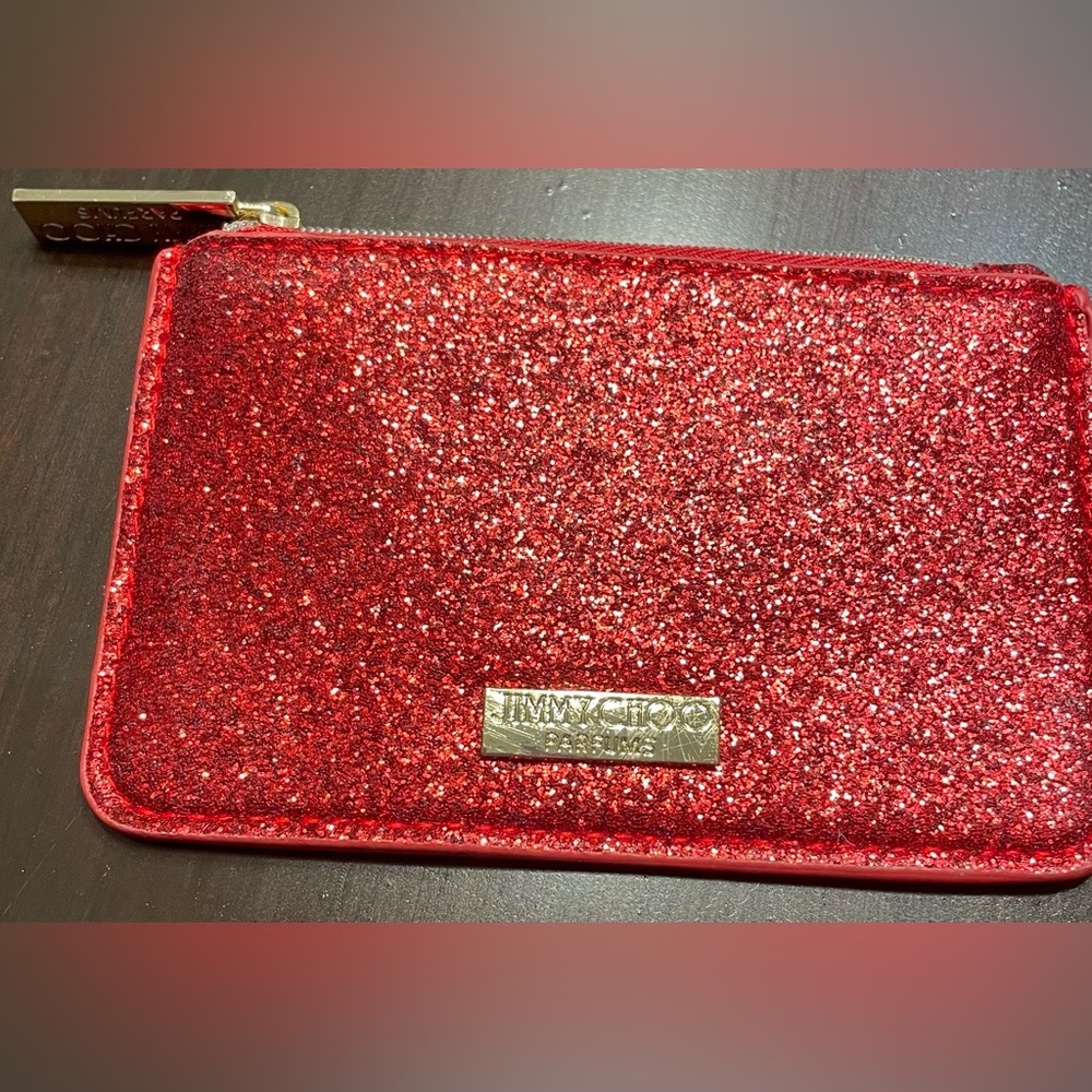 Jimmy Choo parfums sparkly red coin purse bag